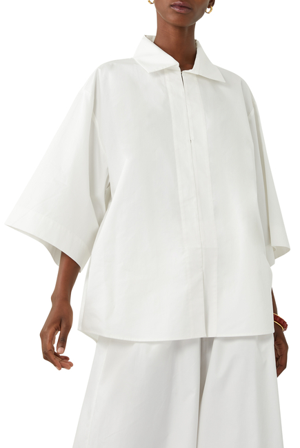 Oversized Short Sleeve Cotton Shirt
